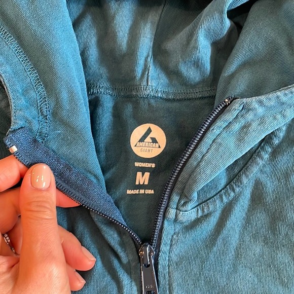 American giant full zip women’s hoodie sweater  boat yard blue medium - Picture 2 of 5